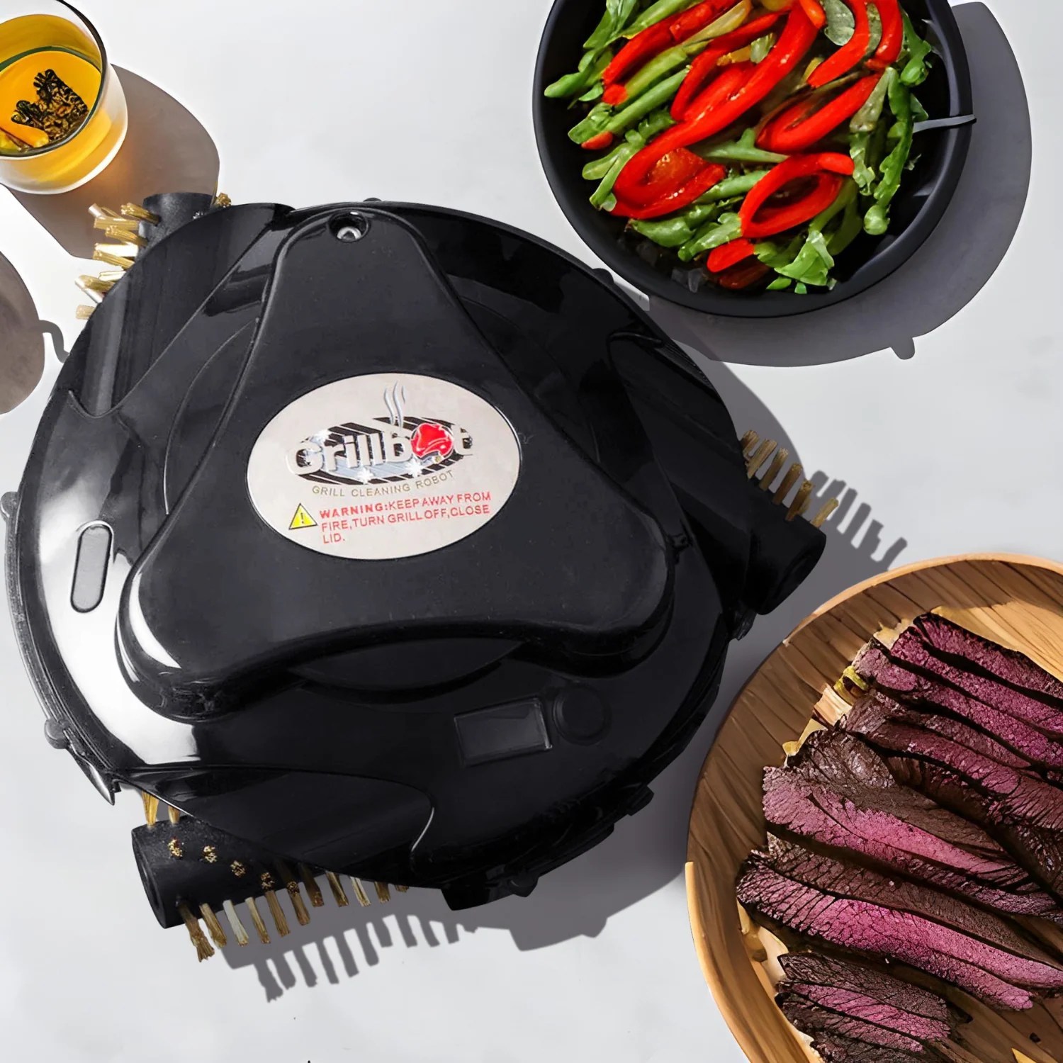 Black Grillbot Grill Cleaning Robot Grilling Gifts for Men