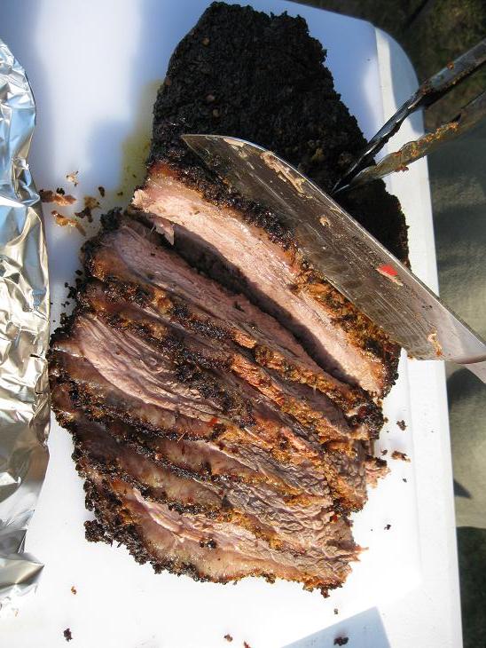 Pecan Smoked Brisket along with Smoked Beans GrillinFools