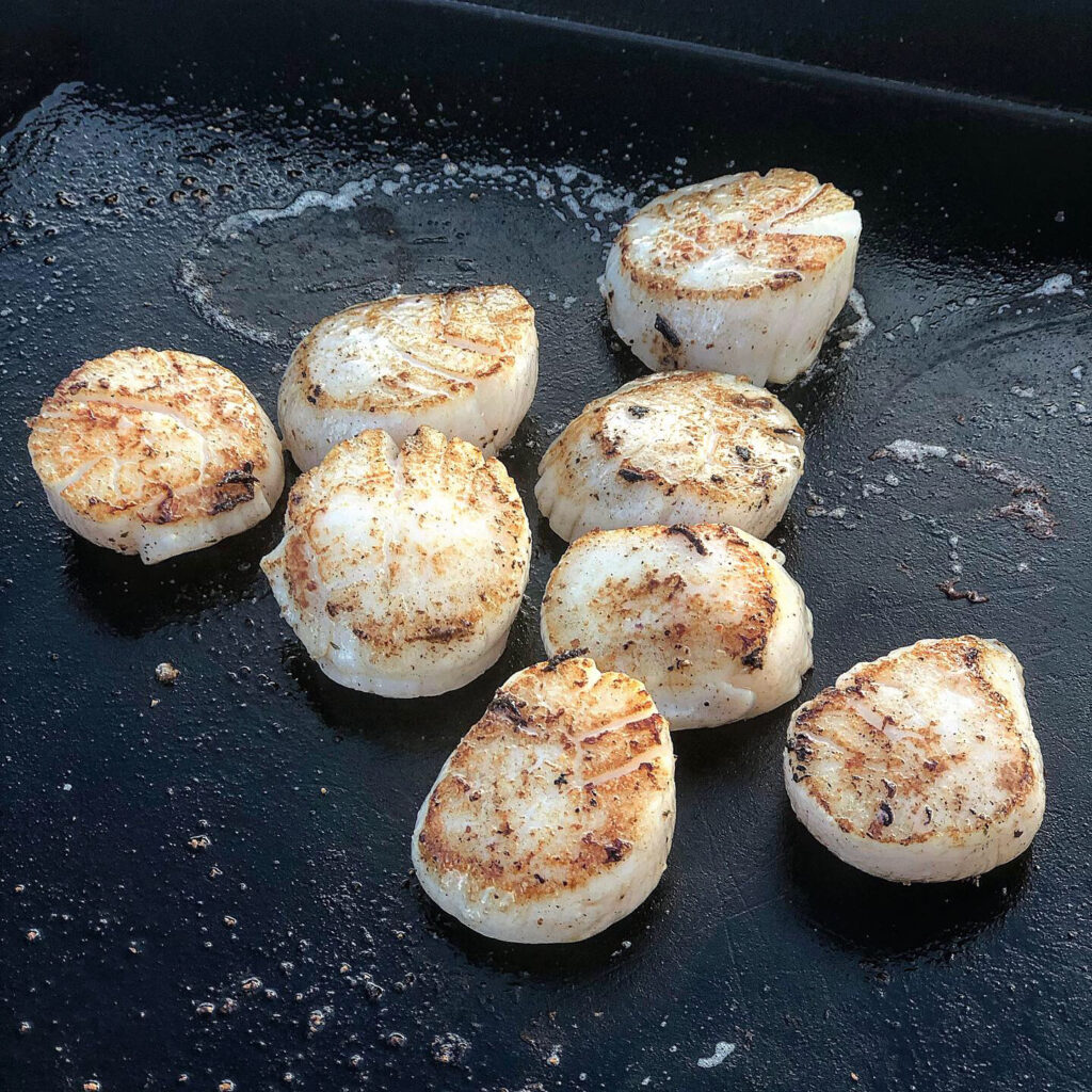 Grilled Scallops & Shrimp Cooking Scallops On The Blackstone Griddle