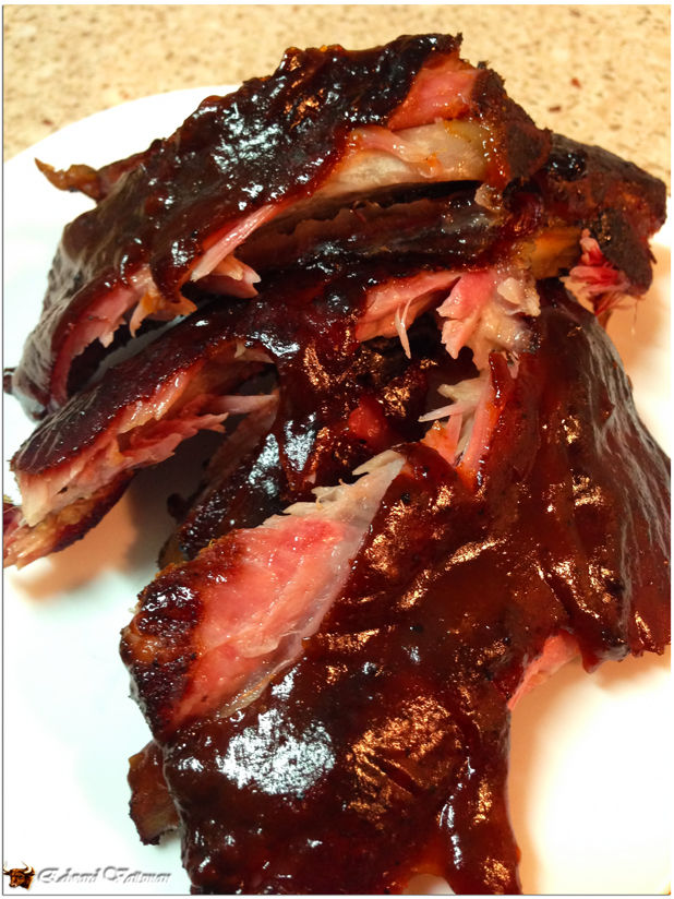 Smoked baby back ribs with sweet & hot pineapple BBQ glaze « Blood