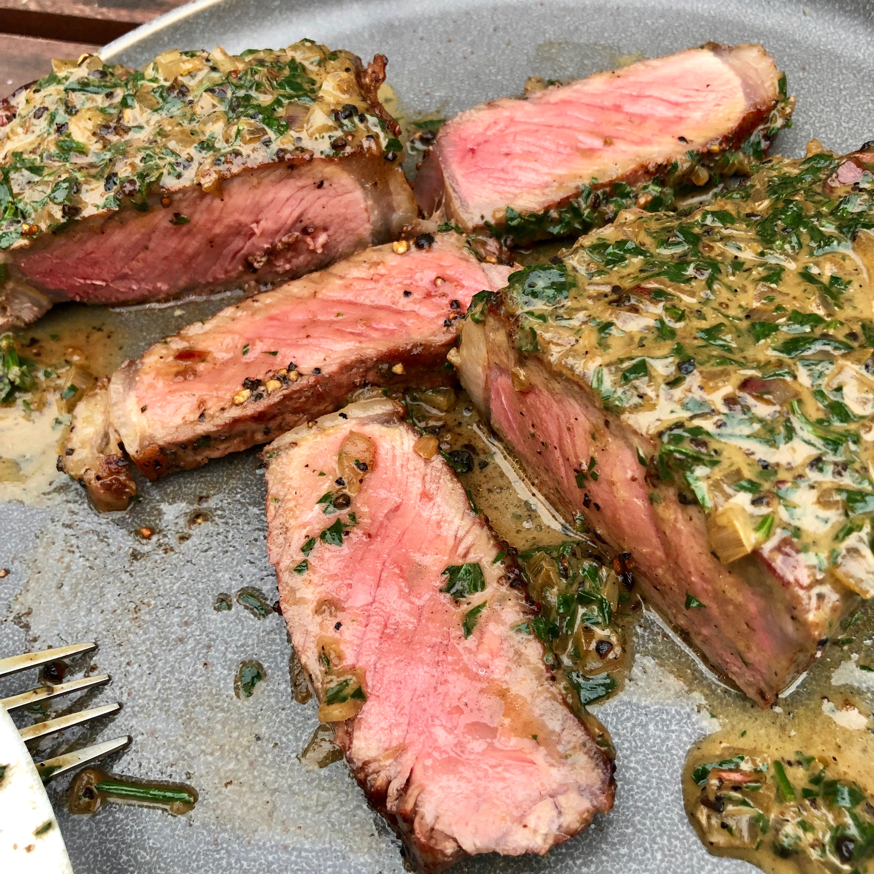 Pepper crusted steak with cream sauce Recipe Grillin with Dad