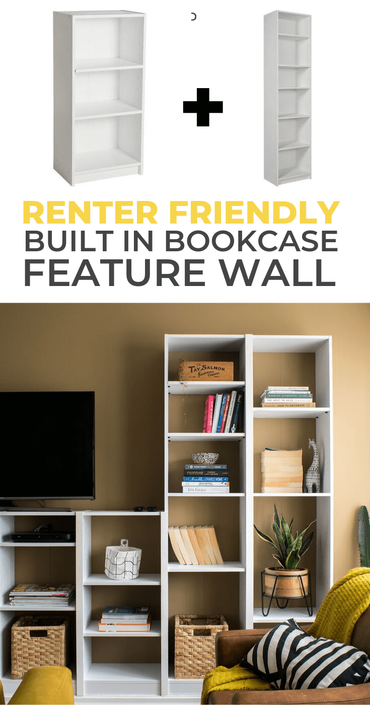 Renter Friendly Built in Bookcase Wall (with Argos Home) • Grillo Designs