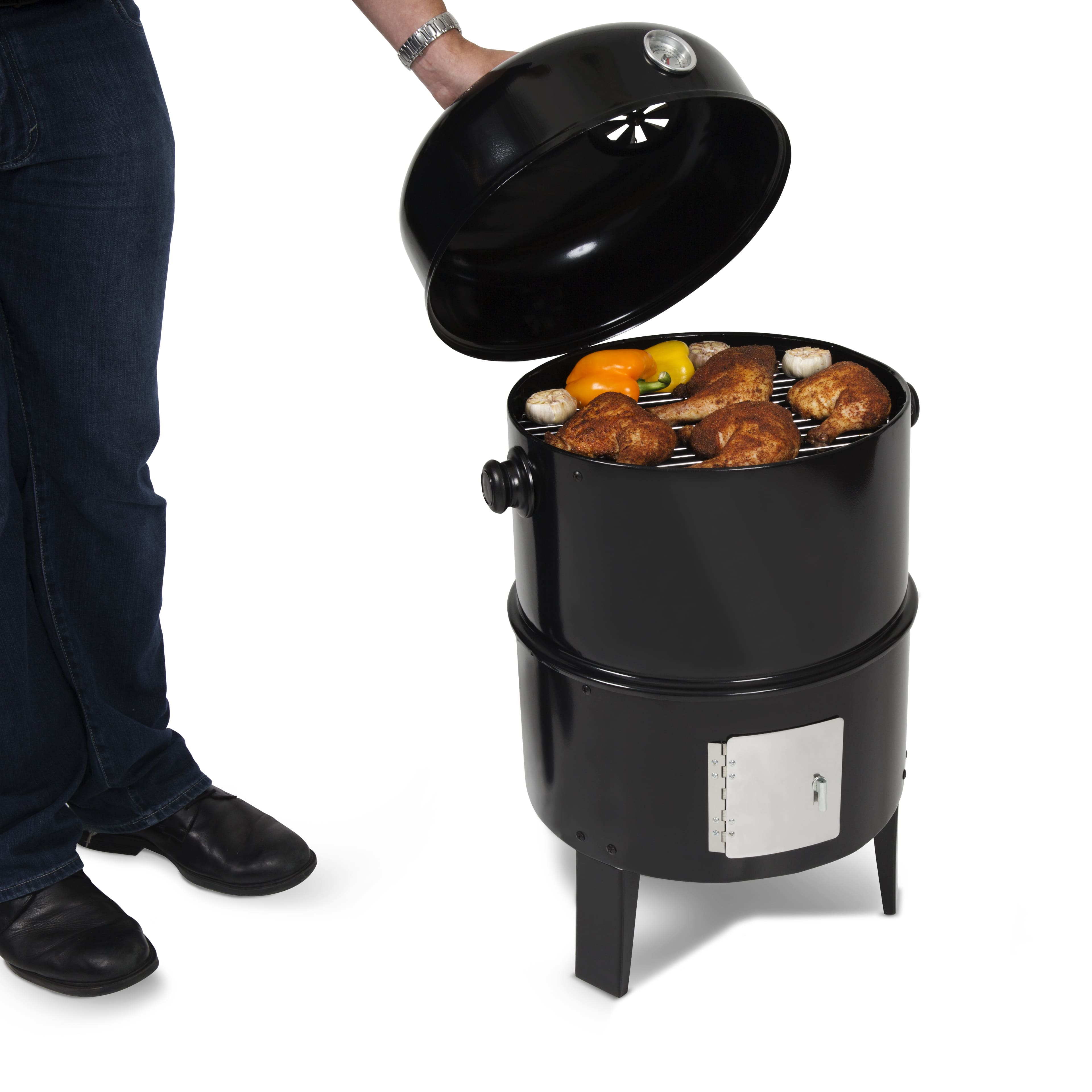 16 IN Traditional Water Smoker Grill Pro