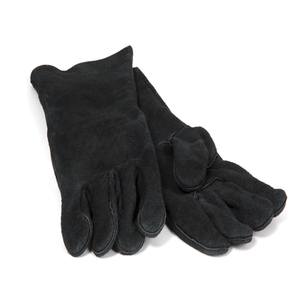 Black Leather BBQ Gloves Grill Pro