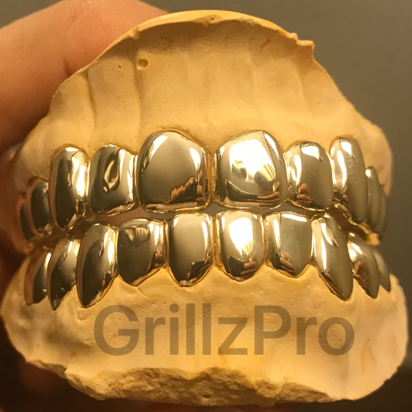10K Solid Gold 10 Top & 10 Bottom Grillz Pro