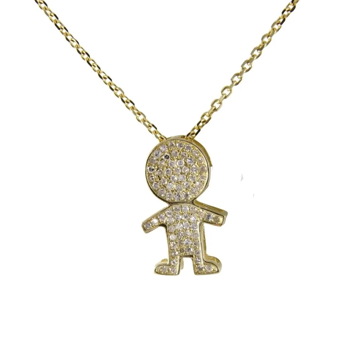 Diamond Boy Charm Gold 14k Grimal Jewelry