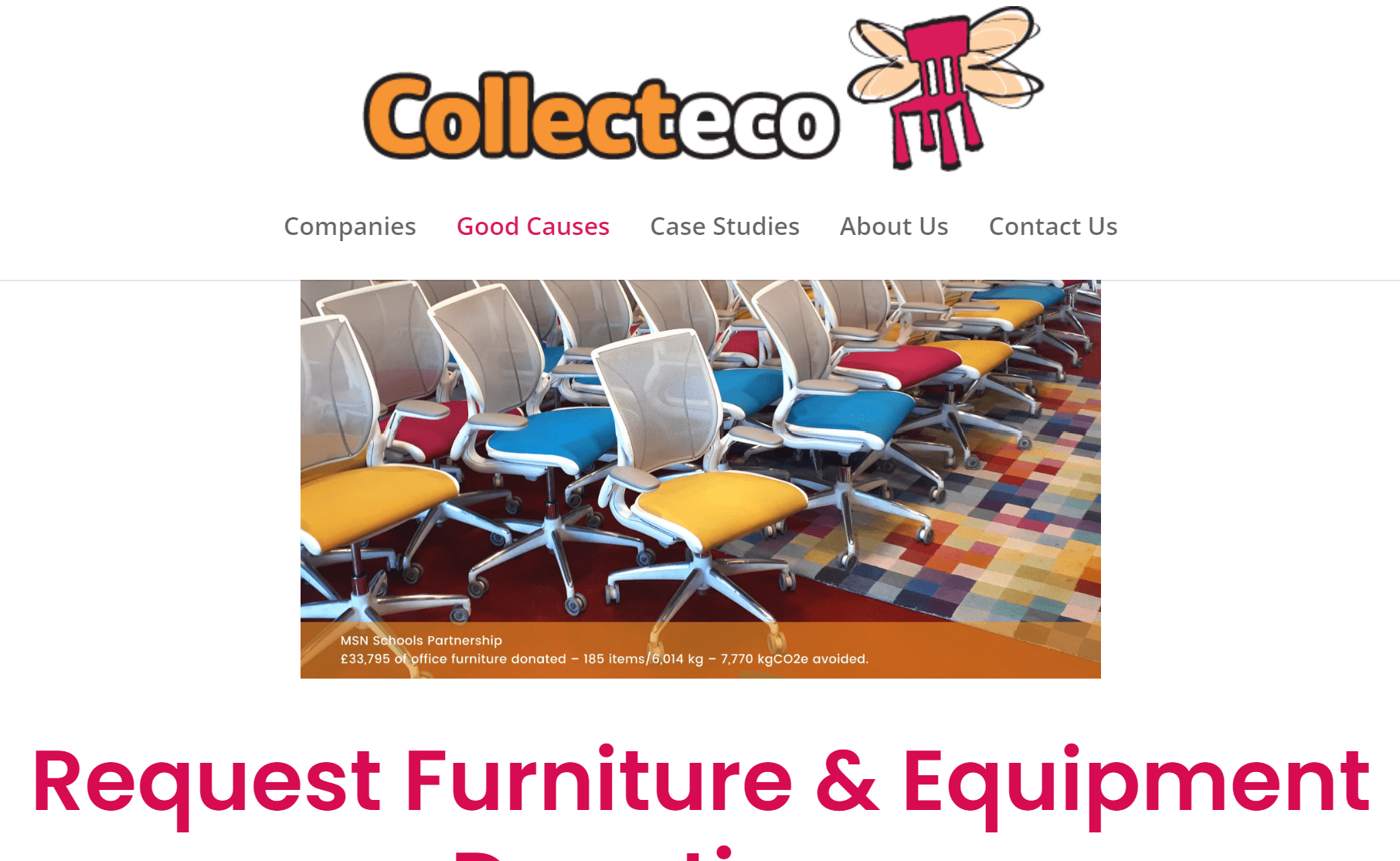 Free resources for charities Collecteco donates furniture, equipment