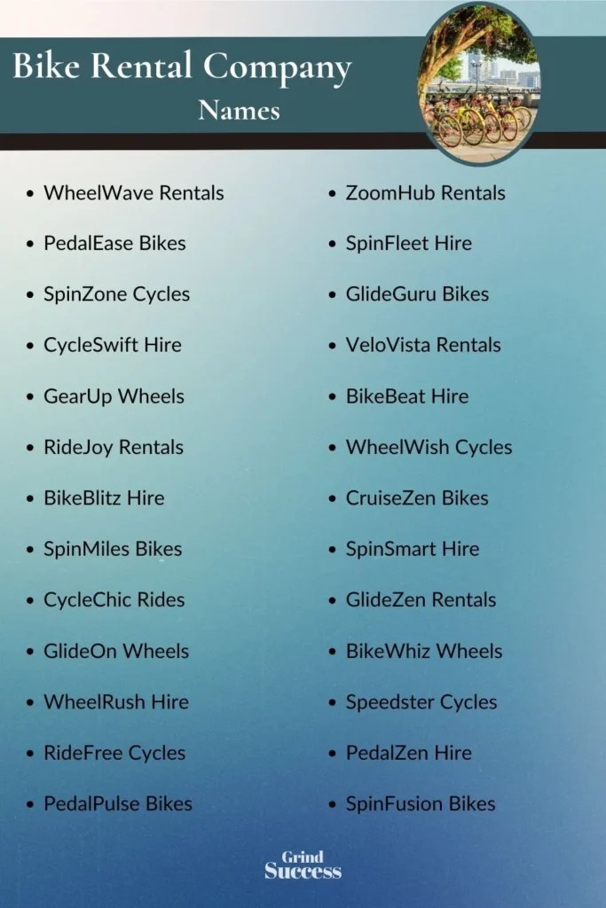 900 Bike Rental Business Name Ideas + Generator [2024]