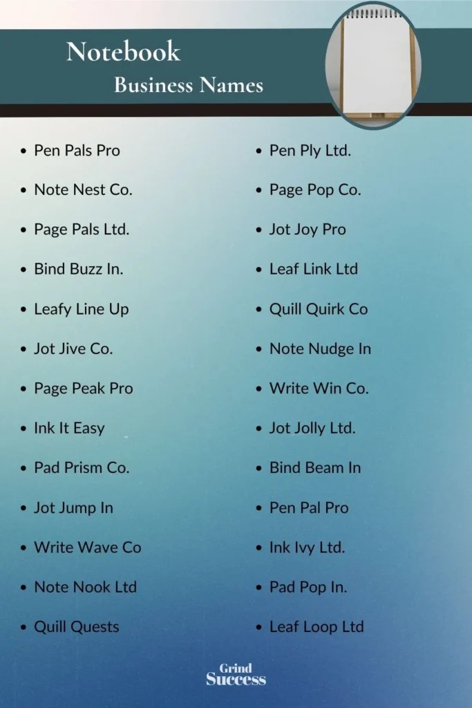 720 Notebook Business Name Ideas + Generator [2024]