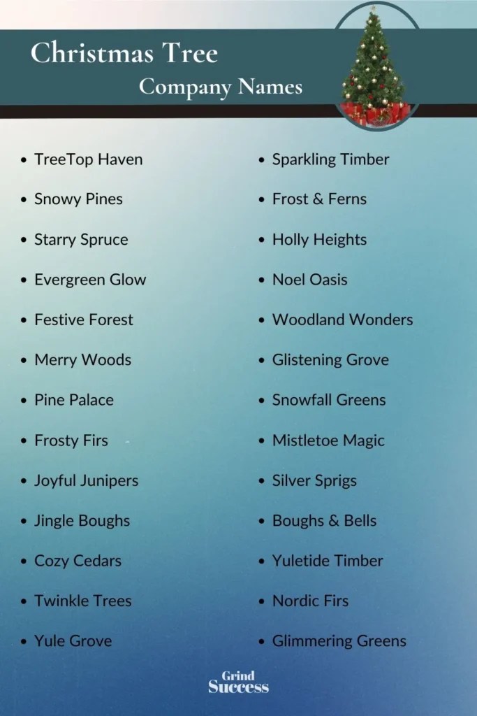 900 Christmas Tree Business Name Ideas + Generator