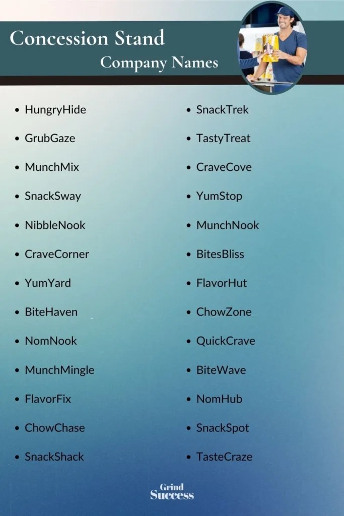 700+ Good Concession Stand Business Names [2024] RankFame