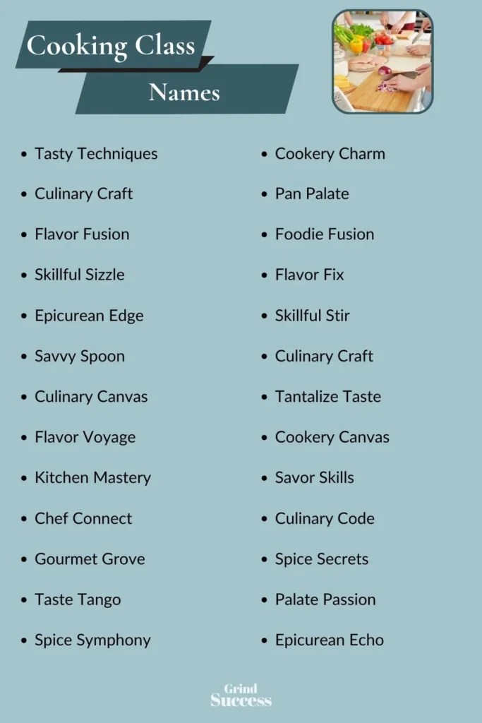 900 Cooking Class Name Ideas + Generator [2024]
