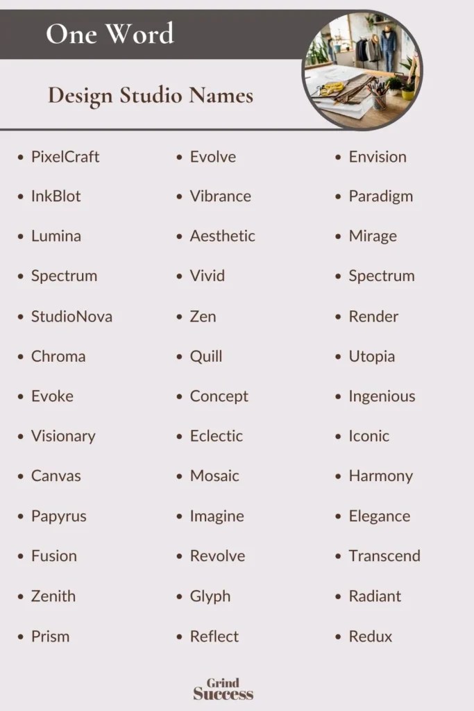600 Design Studio Name Ideas + Generator [2024]