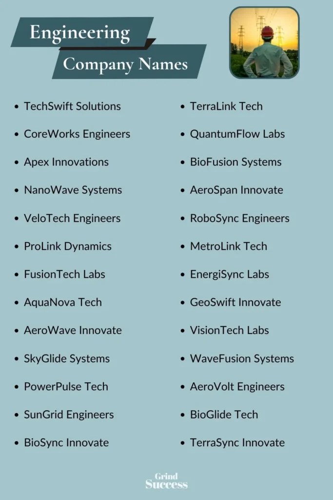1400 Engineering Company Name Ideas + Generator