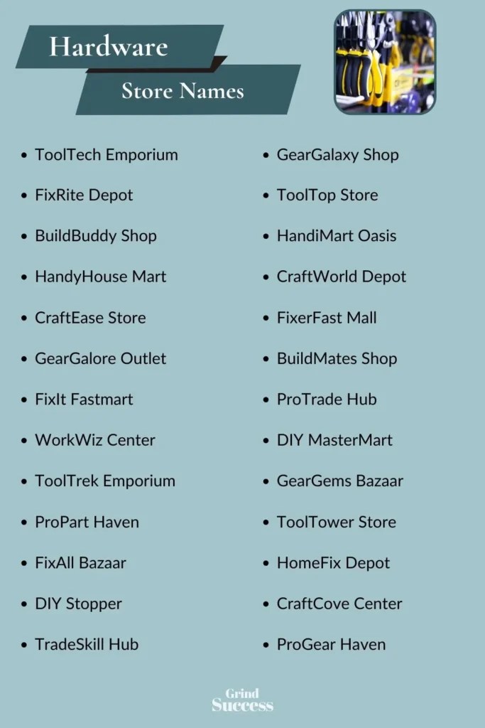 900 Hardware Store Name Ideas + Generator [2024]