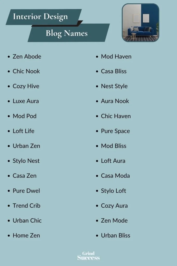 1,250+ Cool Interior Design Blog Names Ideas To Start [2024]