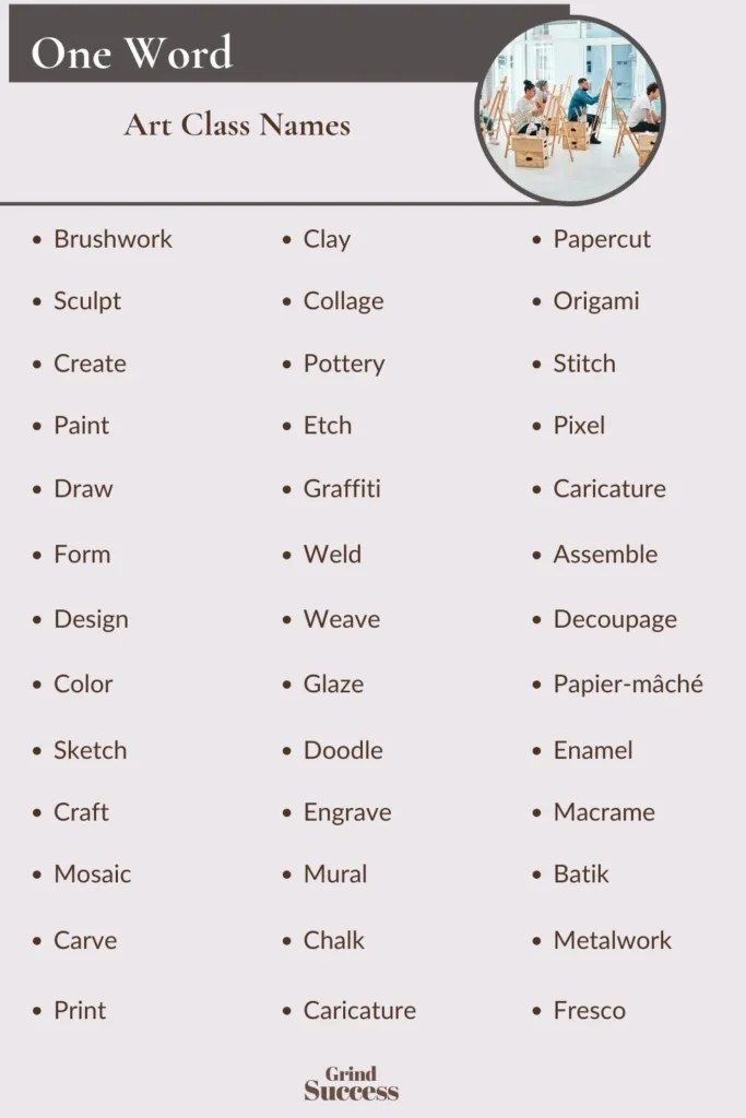500 Art Class Name Ideas + Generator [2024]
