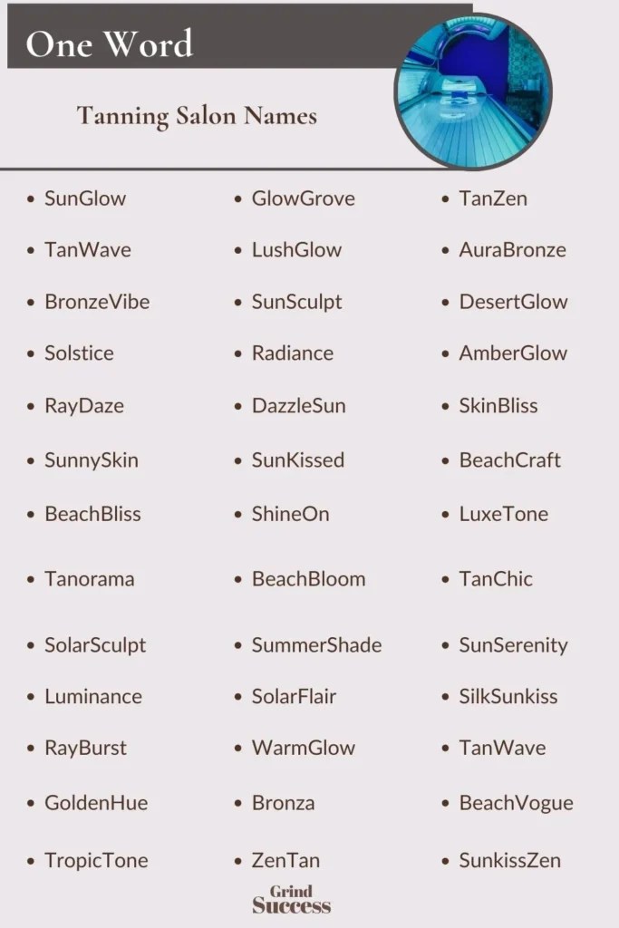 900+ Good Ideas for Tanning Salon Names [2024] RankFame