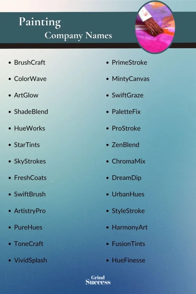1200 Painting Company Name Ideas + Generator [2024]