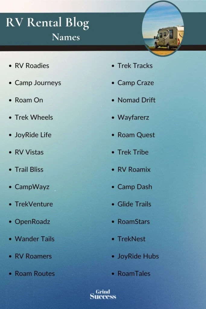 900+ Best RV Rental Blog Names & Ideas To Start [2024]