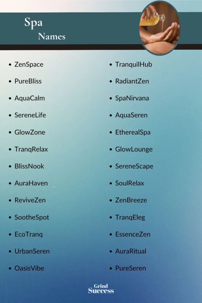 1200 Spa Business Name Ideas + Generator [2024]
