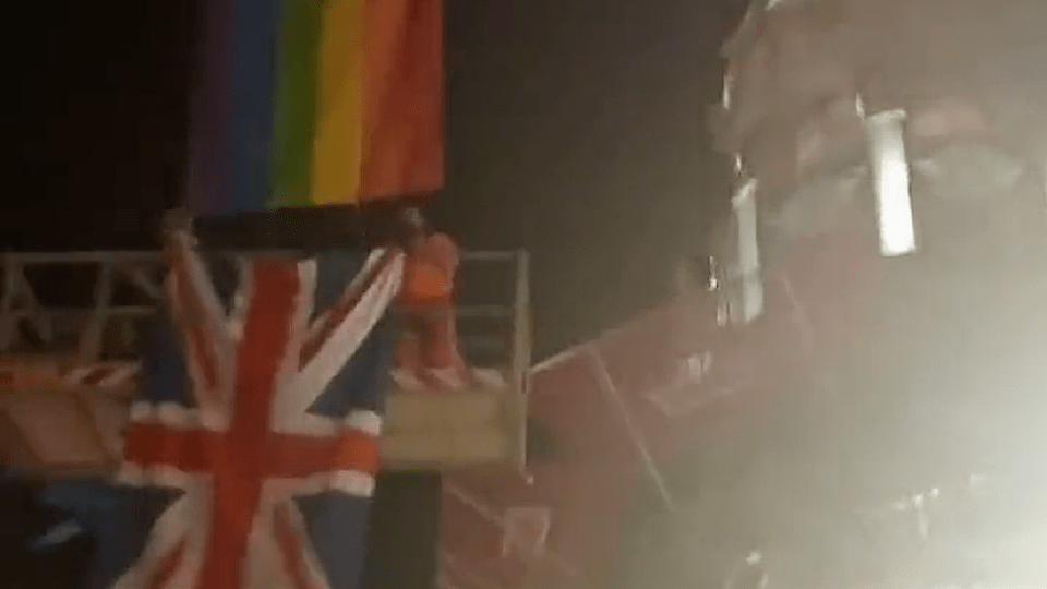 WATCH Video of workers replacing Union Jack with Pride flag goes viral Gript