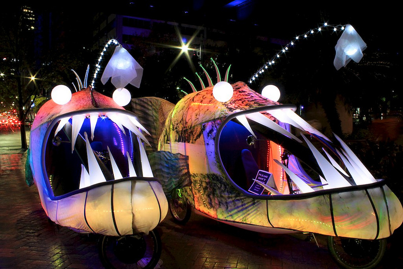 I am kind of in love with these glowing fish bikes Grist