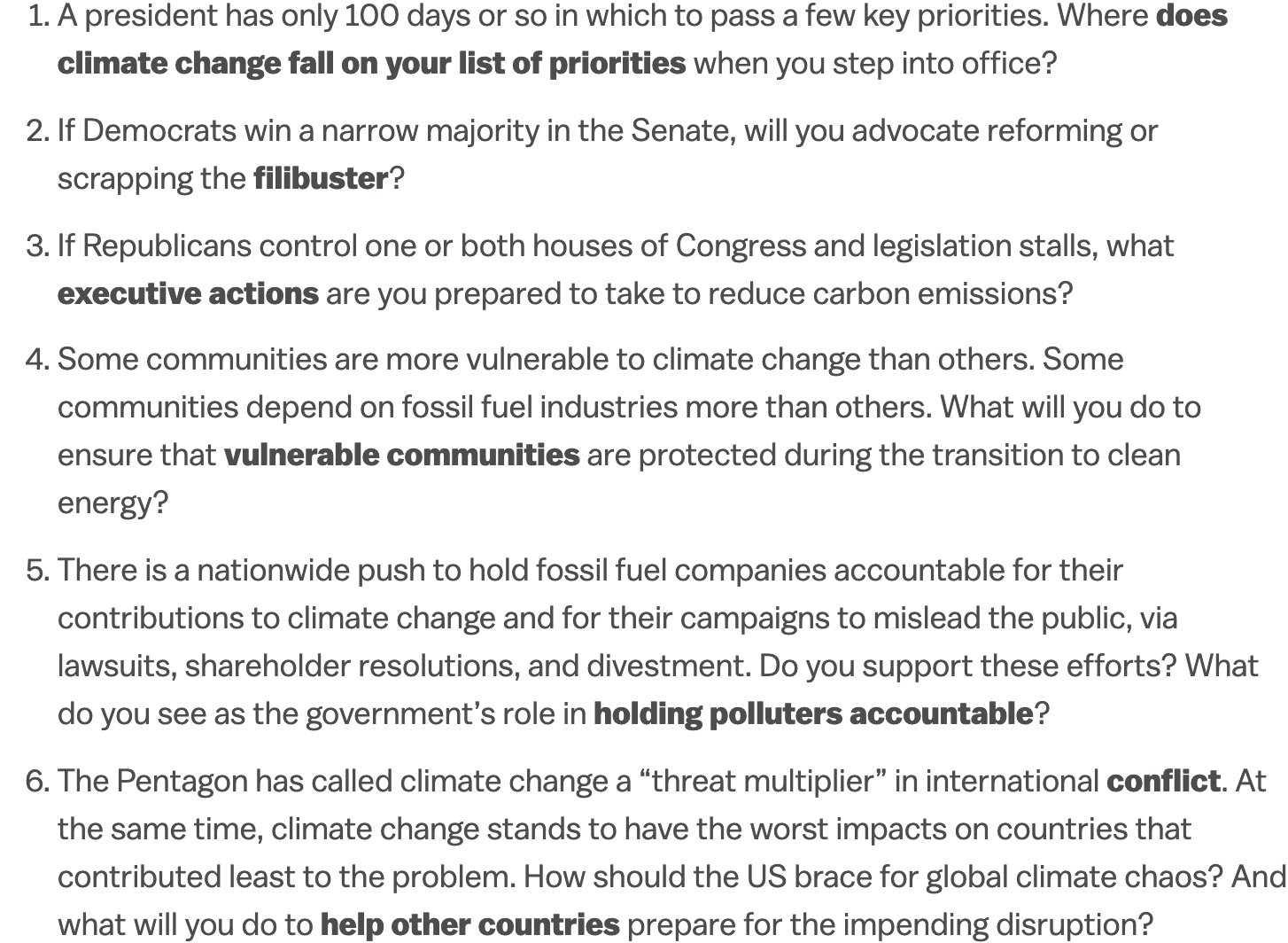 2020 candidates have answers to the climate questions debate moderators