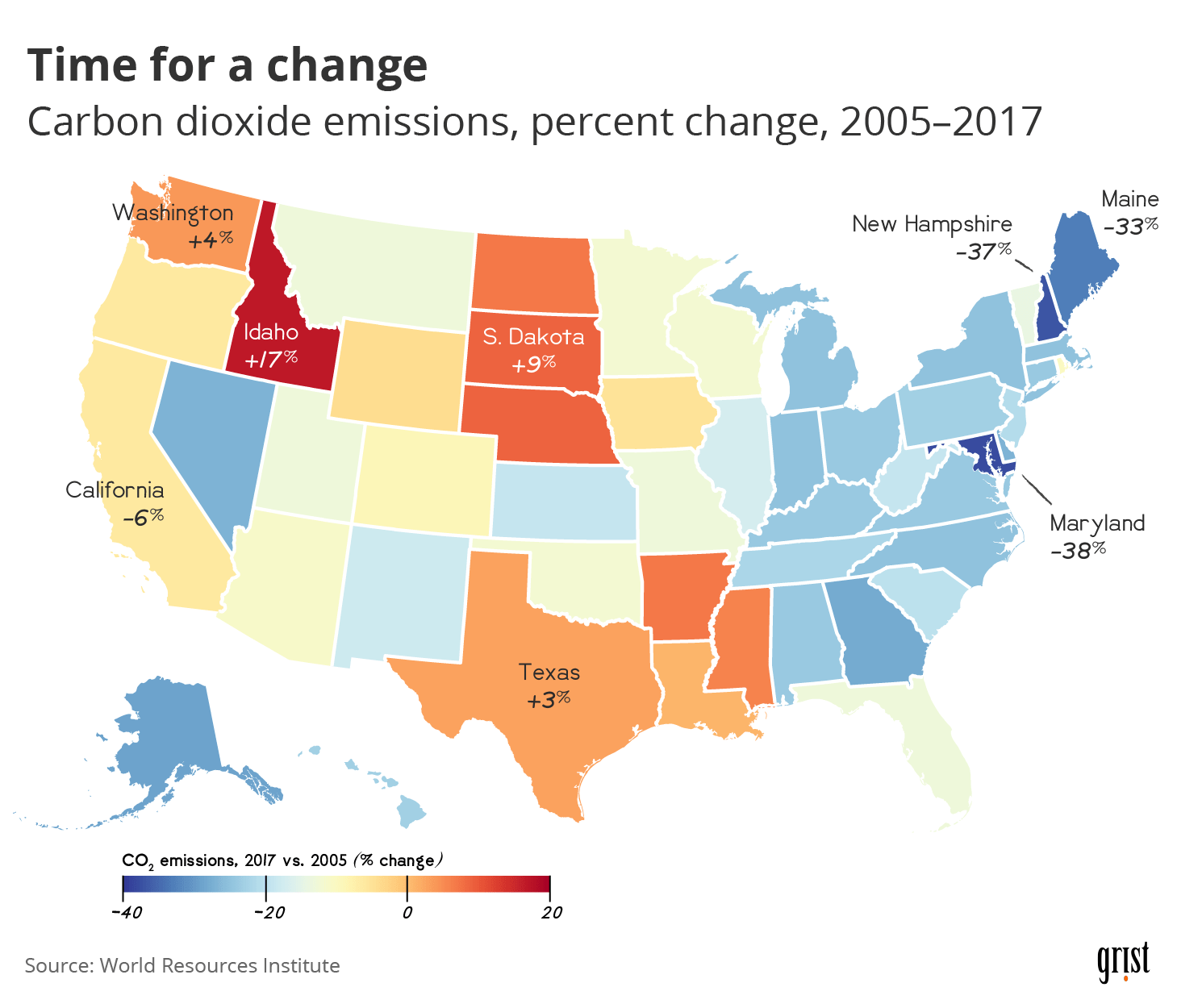 Which states are making the most progress on emissions? Not the ones