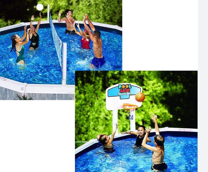 Swimline Pool Jam Combo Above Ground Volleyball & Basketball Game