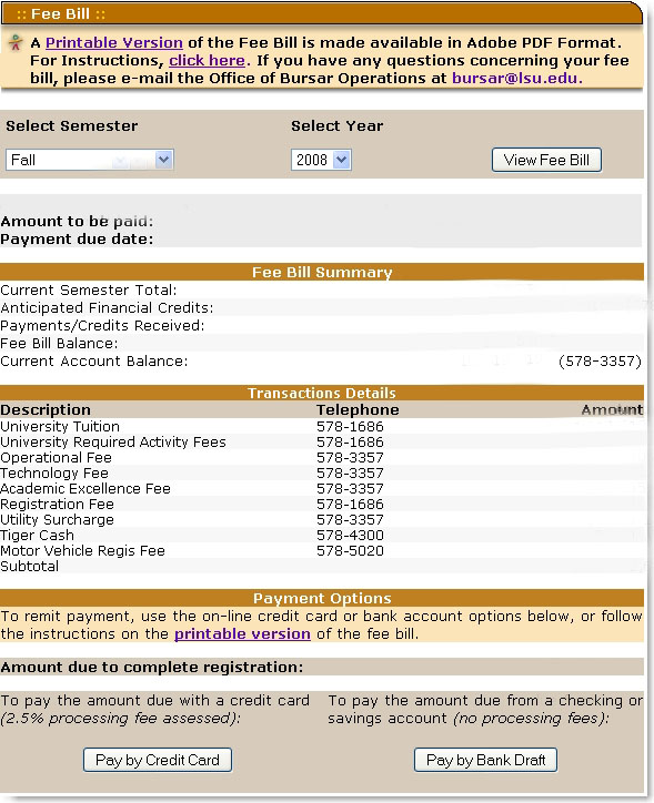 myLSU Portal Pay My Fee Bill GROK Knowledge Base