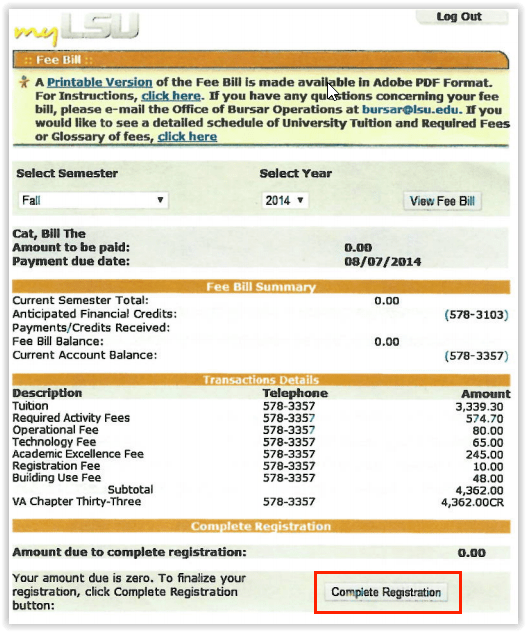 myLSU Portal Pay My Fee Bill GROK Knowledge Base