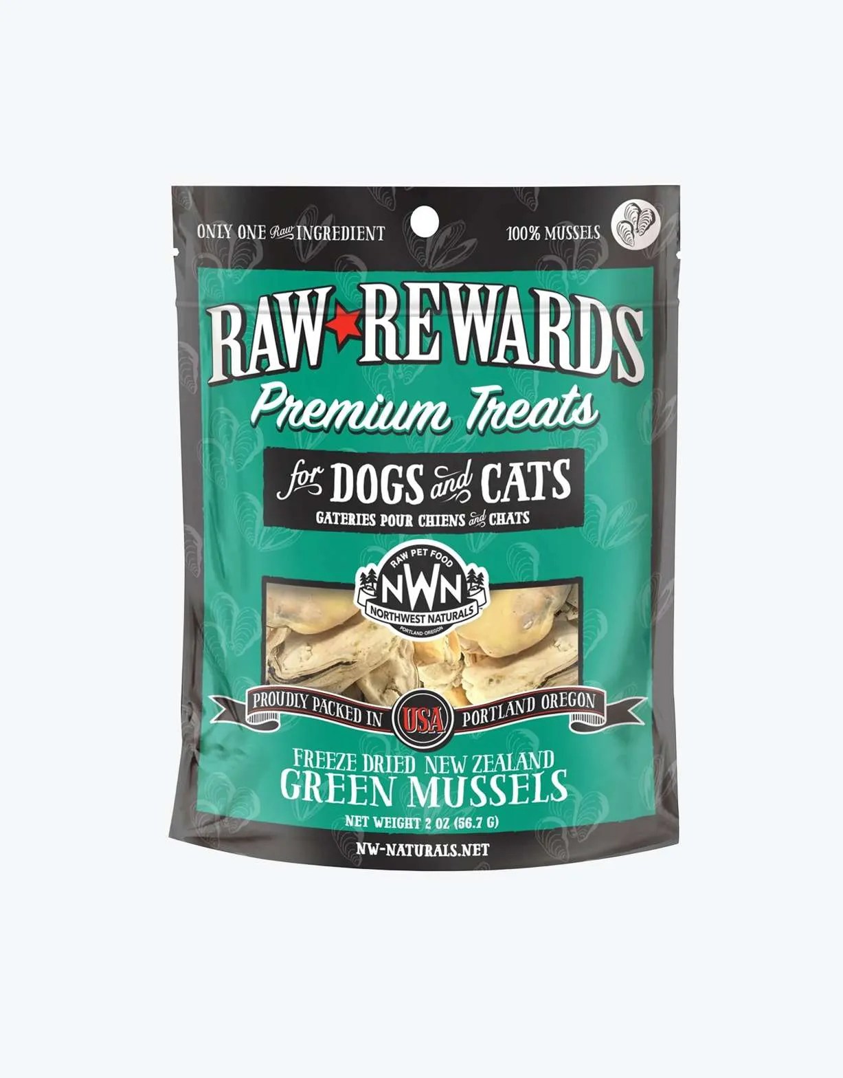 Northwest Naturals Raw Rewards Freeze Dried New Zealand Green Mussels