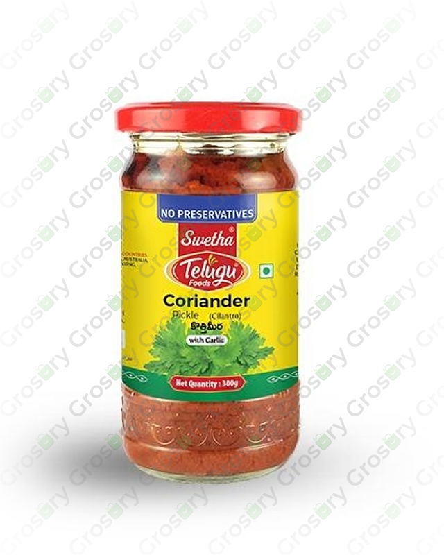 Telugu Foods Coriander Pickle (With Garlic) (300 Gm)