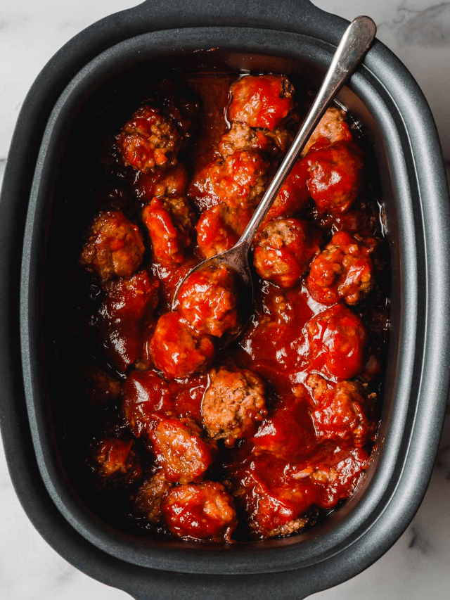Crock Pot BBQ Meatballs for a Party Story Ground Beef Recipes