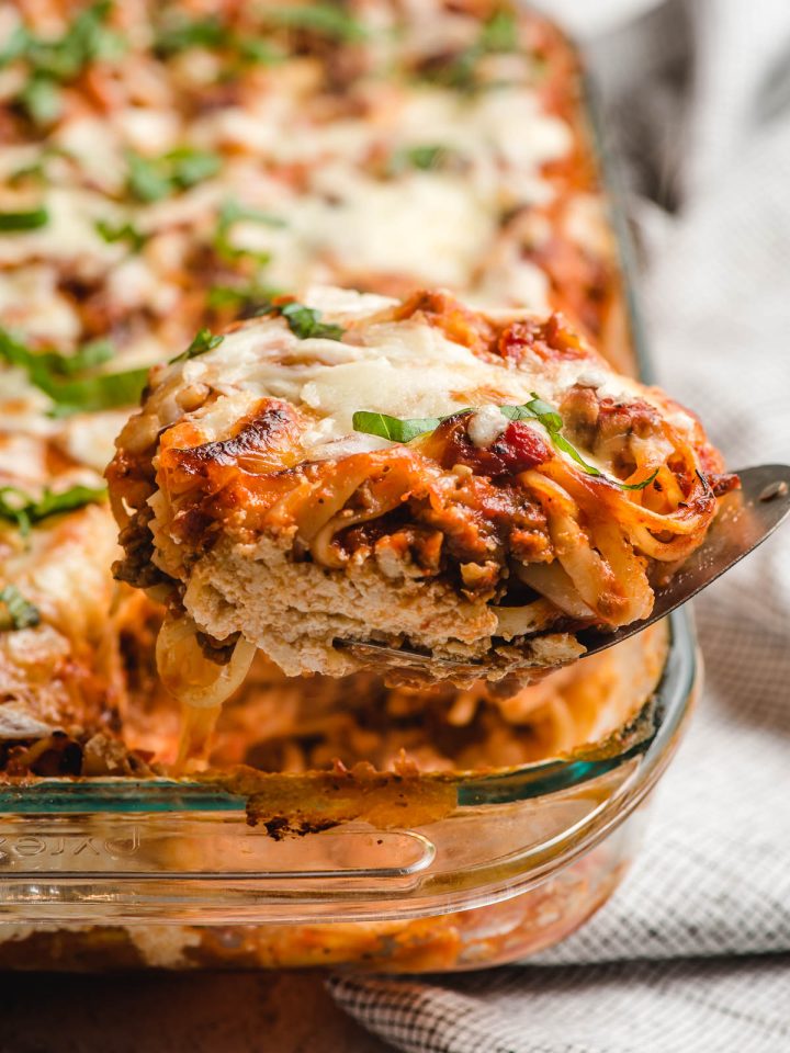 Cheesy Baked Spaghetti Casserole Ground Beef Recipes