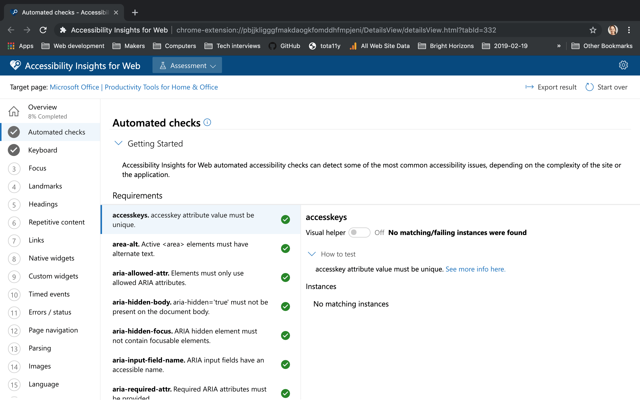 Automated accessibility testing