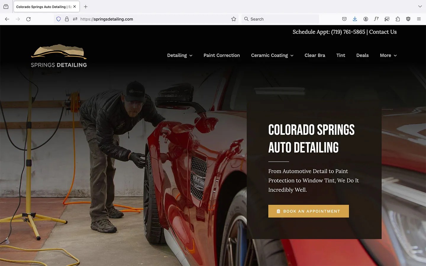 Elegant site for Auto Detailing Company