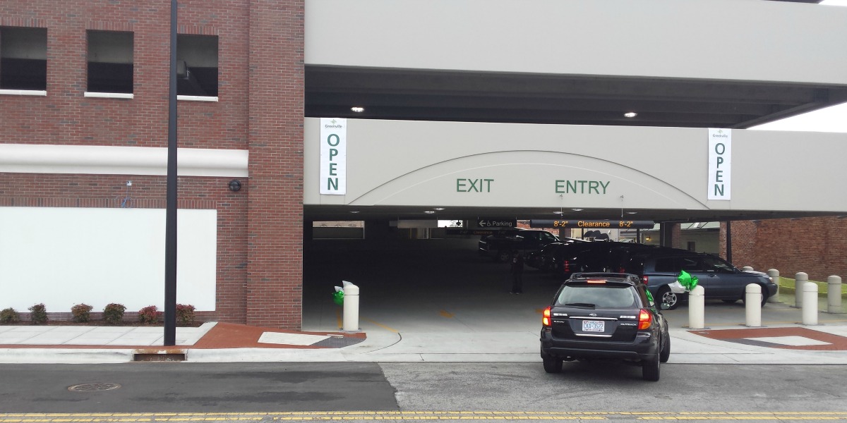 The Parking Garage is now open on 4th Street Downtown Greenville