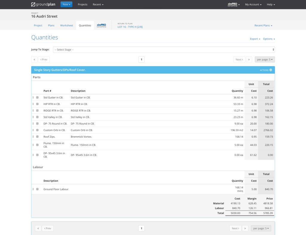 Roofing Estimating Software Groundplan