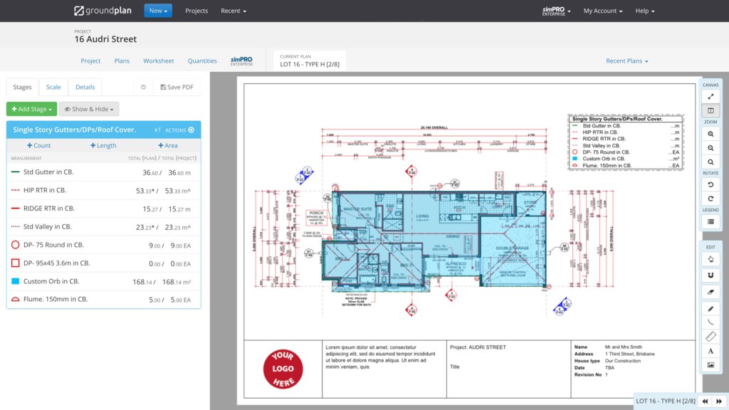 Roofing Estimating Software Groundplan