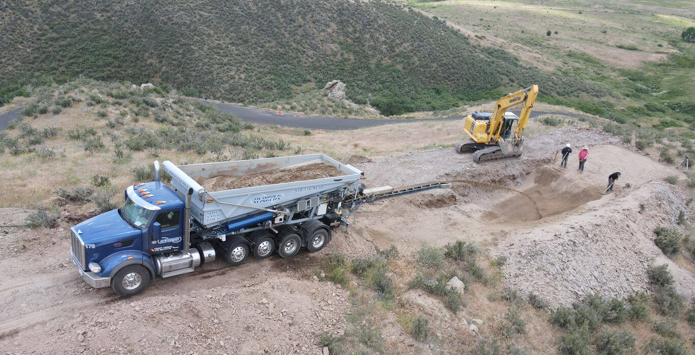 Bedrock Slinger Trucks Ground Solutions The Material Placement Guys