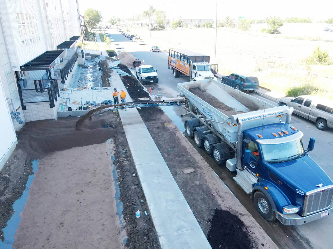 Bedrock Slinger Trucks Ground Solutions The Material Placement Guys