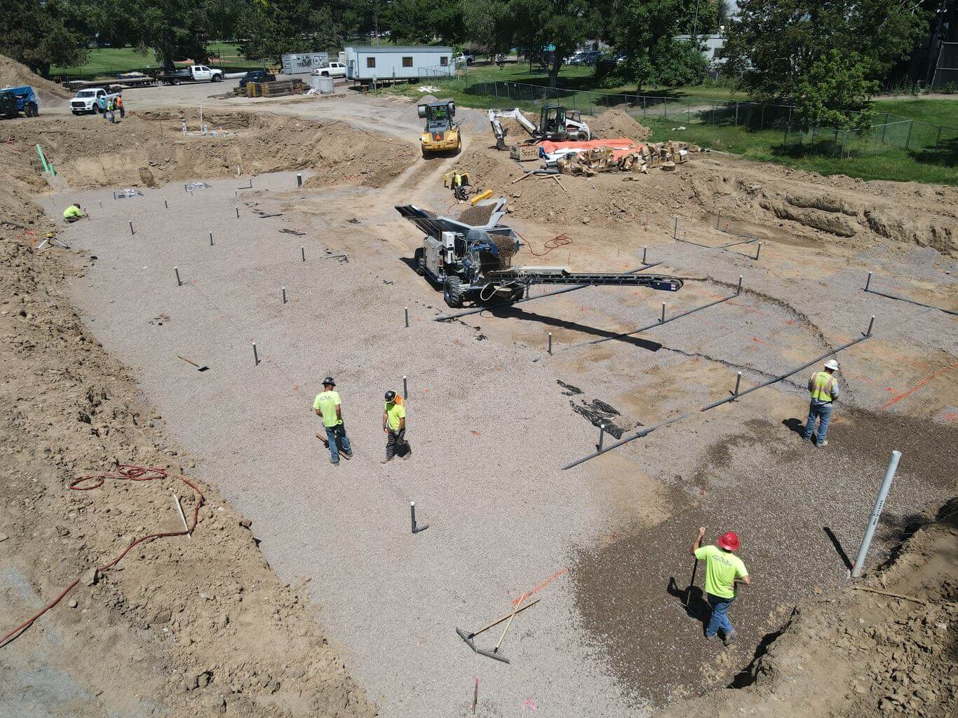 Rock and Gravel Placement using Rock Slinger Trucks Ground Solutions