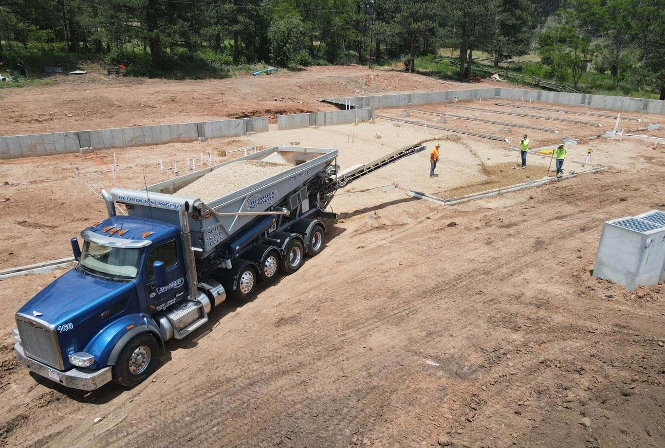 Bedrock Slinger Trucks Ground Solutions The Material Placement Guys