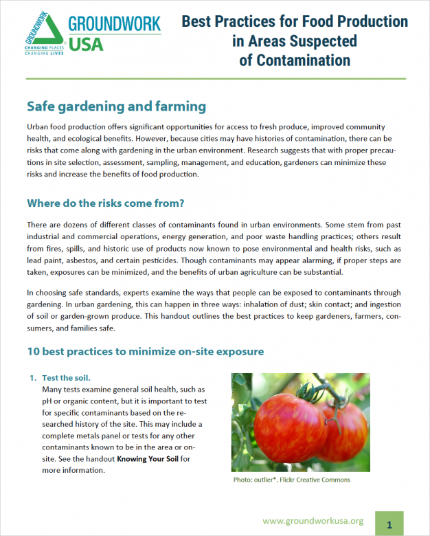 Best Practices for Food Production in Areas Suspected of Contamination