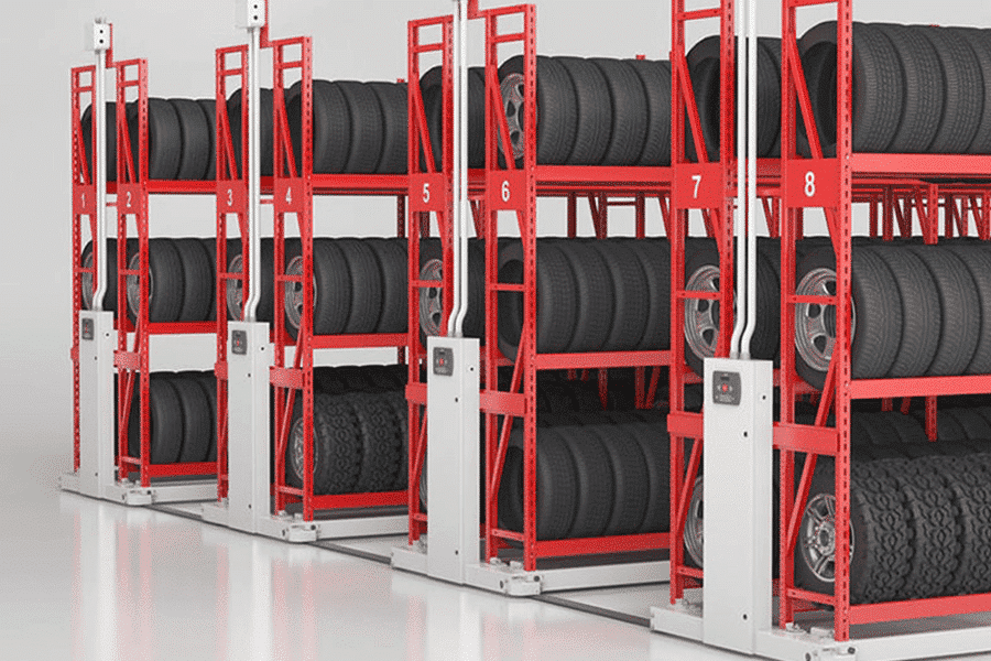 Rack&roll mobile shelving system Groupe SOMR