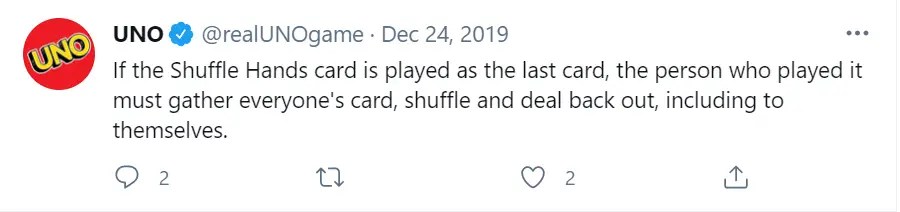 What does shuffle hands mean in UNO? Group Games 101