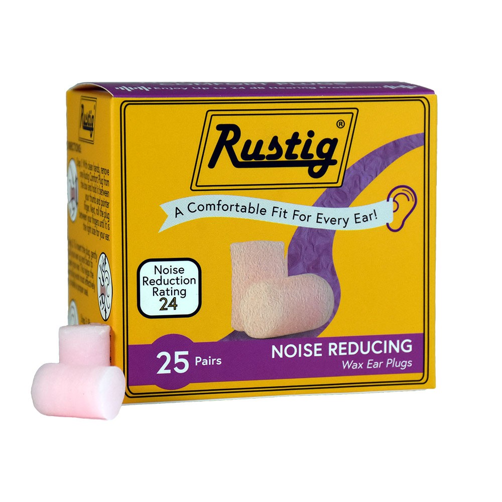 Rustig Comfort Plugs Noise Reducing Wax Ear Plugs 25 Pair Group Medical Supply
