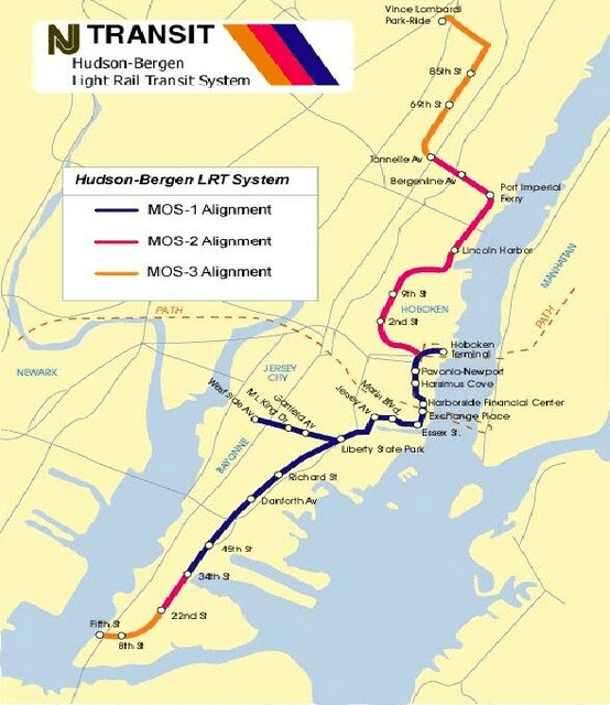 Hudson-bergen Light Rail System Map [qn853k8e6kn1]